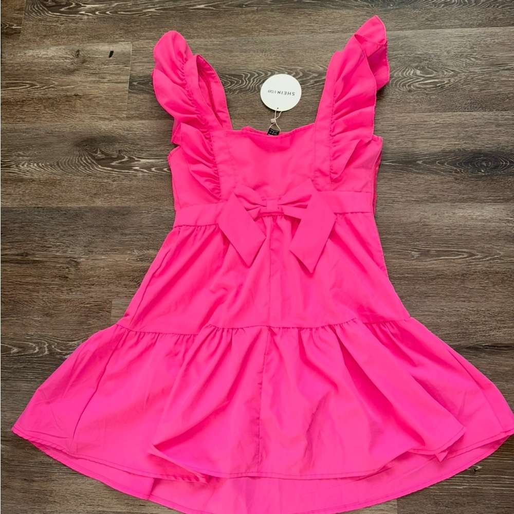 Pink Ruffled Womens Dress